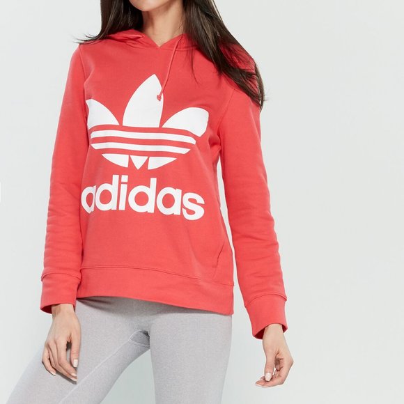 adidas core pink hoodie